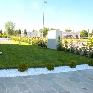 Giardino illuminato di giorno